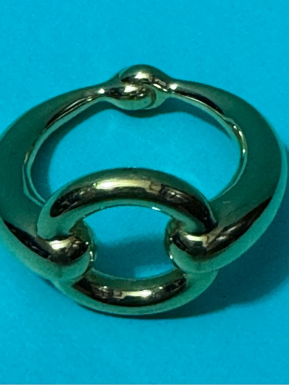 Polished Gold Link Statement Scarf Ring - Gold - Picture 1 of 9